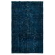 Contemporary Low Pile Area Rug in Nay Blue, Hand-woven and Hand-knotted in Turkey