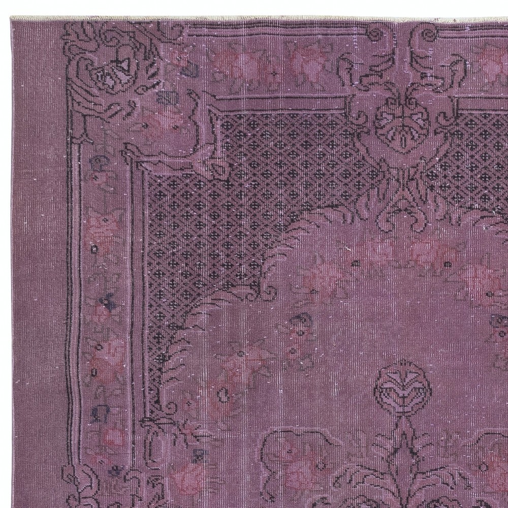 Purple Area Rug for Modern Interiors, Hand-Knotted in Turkey