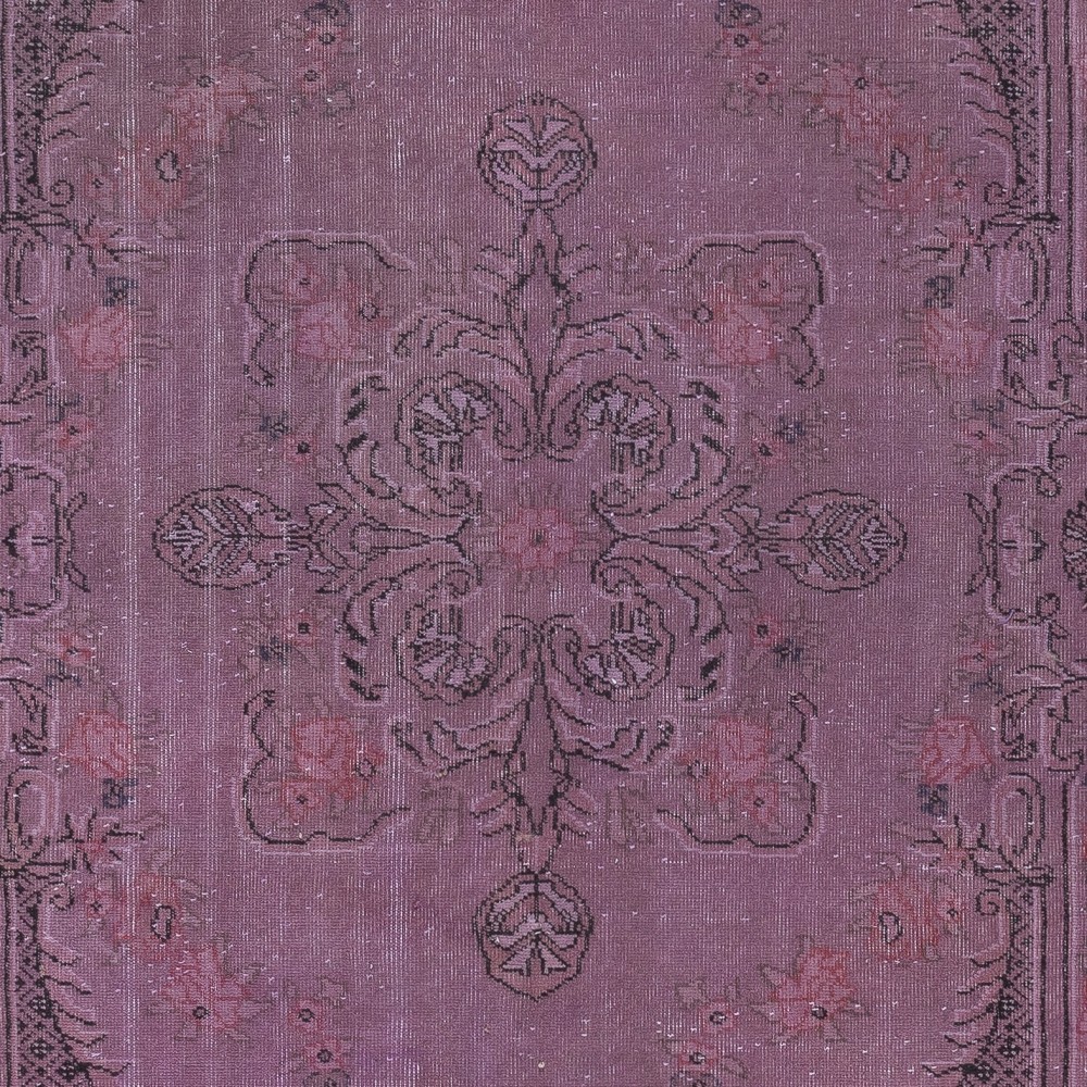 Purple Area Rug for Modern Interiors, Hand-Knotted in Turkey