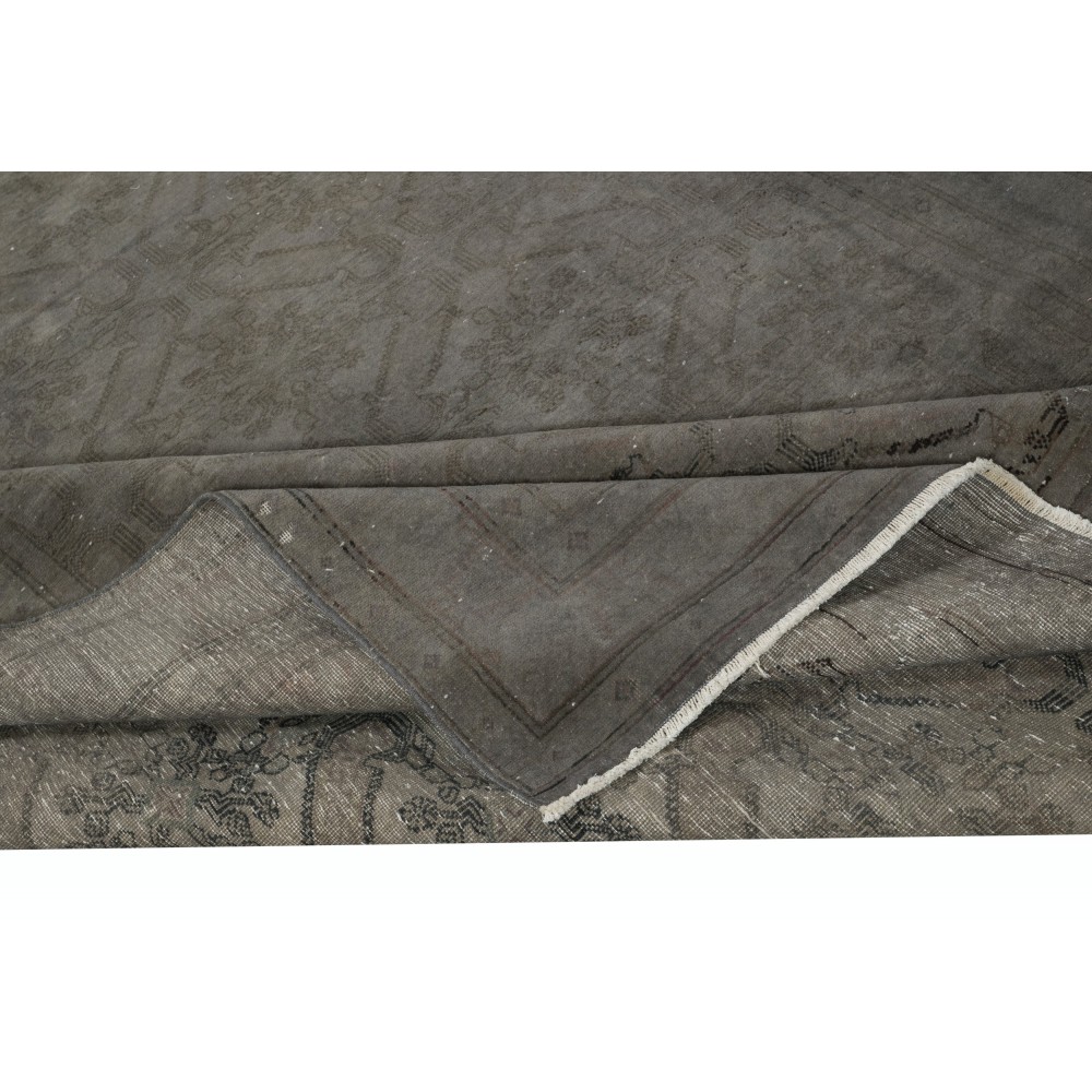Contemporary Handmade Turkish Wool Area Rug in Gray Color