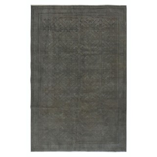Contemporary Handmade Turkish Wool Area Rug in Gray Color