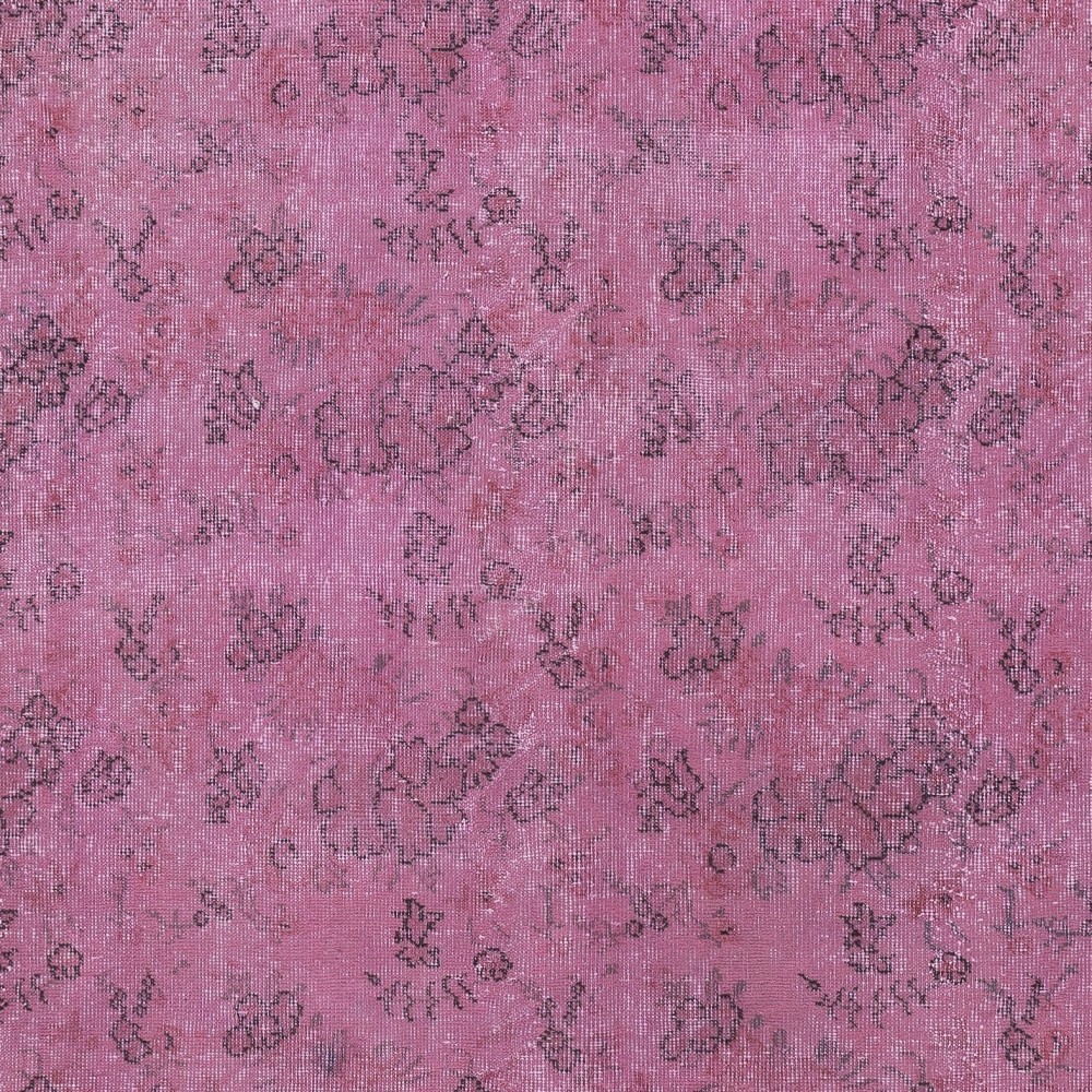 Hand Knotted Turkish Wool Area Rug in Pink. Floral Patterned Rug. Gift for Girls