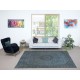 Modern Handmade Blue Color Turkish Wool Area Rug with Medallion Design