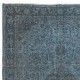 Modern Handmade Blue Color Turkish Wool Area Rug with Medallion Design