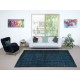 Contemporary Handmade Turkish Wool Area Rug in Navy Blue