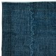 Contemporary Handmade Turkish Wool Area Rug in Navy Blue