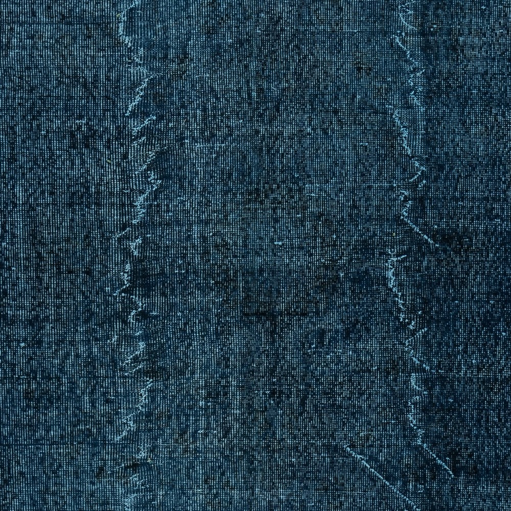 Contemporary Handmade Turkish Wool Area Rug in Navy Blue
