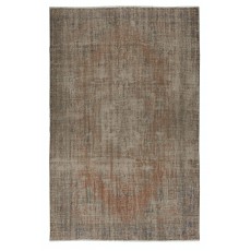 Shabby Chic Style Modern Area Rug in Brown. Hand-Knotted in Turkey
