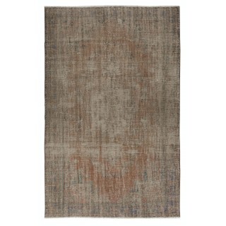 Shabby Chic Style Modern Area Rug in Brown. Hand-Knotted in Turkey