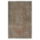 Shabby Chic Style Modern Area Rug in Brown. Hand-Knotted in Turkey