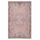 Vintage Handmade Turkish Wool Area Rug redyed in Pink Color for modern interiors