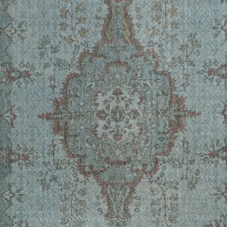 Medallion Design Modern Area Rug in Light Blue, Hand-woven and Hand-knotted in Turkey