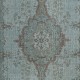 Medallion Design Modern Area Rug in Light Blue, Hand-woven and Hand-knotted in Turkey