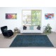 Contemporary Handmade Turkish Area Rug in Dark Blue Color
