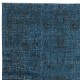 Contemporary Handmade Turkish Area Rug in Dark Blue Color