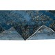 Contemporary Medallion Design Area Rug in Blue, Hand-woven and Hand-knotted in Turkey