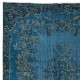 Contemporary Medallion Design Area Rug in Blue, Hand-woven and Hand-knotted in Turkey