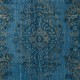 Contemporary Medallion Design Area Rug in Blue, Hand-woven and Hand-knotted in Turkey