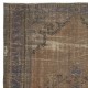 Contemporary Hand-knotted Area Rug. Brown Color Turkish Floor Covering