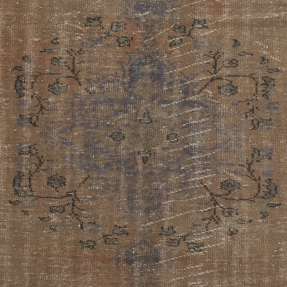 Contemporary Hand-knotted Area Rug. Brown Color Turkish Floor Covering