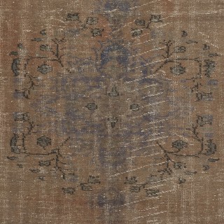Contemporary Hand-knotted Area Rug. Brown Color Turkish Floor Covering