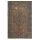 Contemporary Hand-knotted Area Rug. Brown Color Turkish Floor Covering