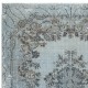 Soft Blue Color Area Rug with Medallion Design. Handmade in Turkey. Modern Living Room Carpet