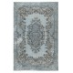 Soft Blue Color Area Rug with Medallion Design. Handmade in Turkey. Modern Living Room Carpet