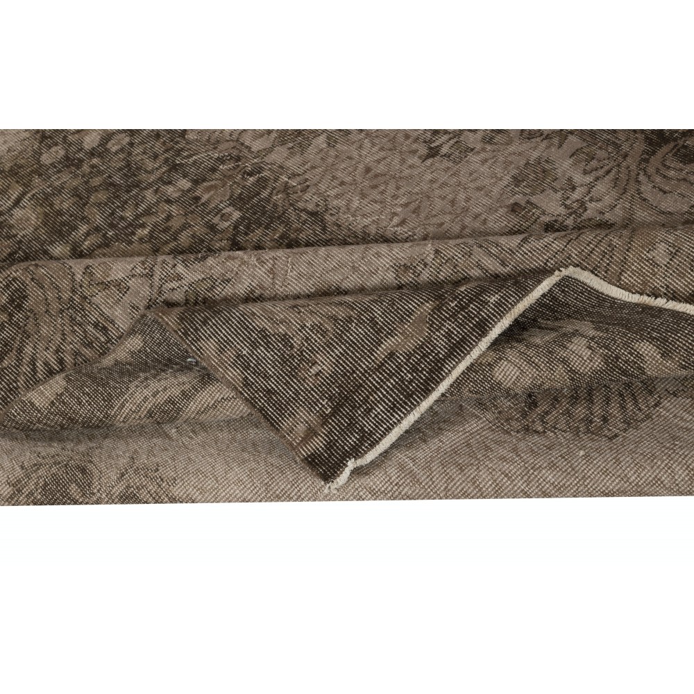 Hand Knotted Turkish Wool Area Rug in Brown. Modern Living Room Rug. Home Gift Rug