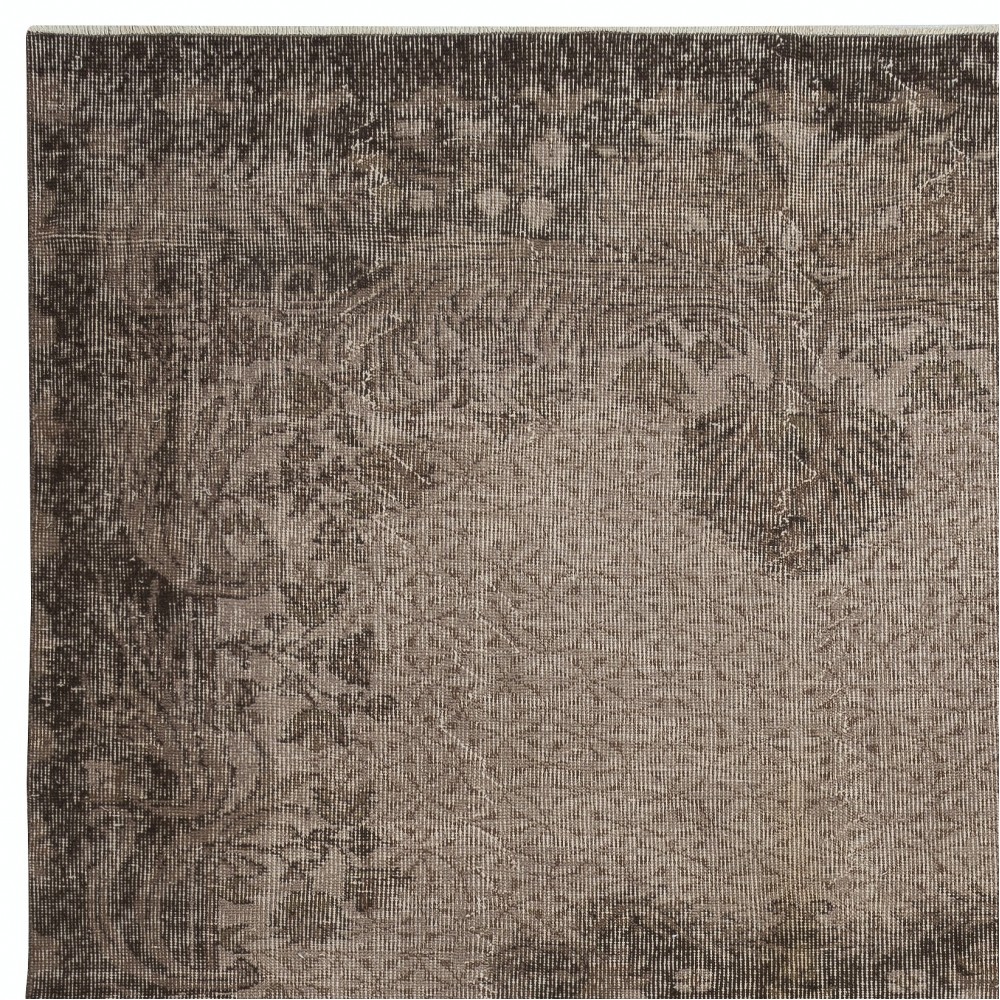Hand Knotted Turkish Wool Area Rug in Brown. Modern Living Room Rug. Home Gift Rug