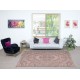 Soft Pink Color Anti-bacterial Wool Area Rug. Hand Knotted Turkish Rug