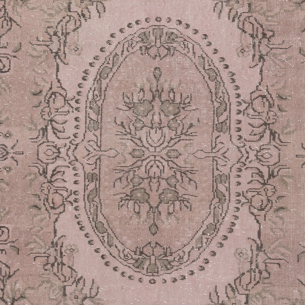 Soft Pink Color Anti-bacterial Wool Area Rug. Hand Knotted Turkish Rug
