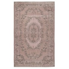 Soft Pink Color Anti-bacterial Wool Area Rug. Hand Knotted Turkish Rug