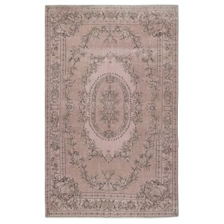 Soft Pink Color Anti-bacterial Wool Area Rug. Hand Knotted Turkish Rug