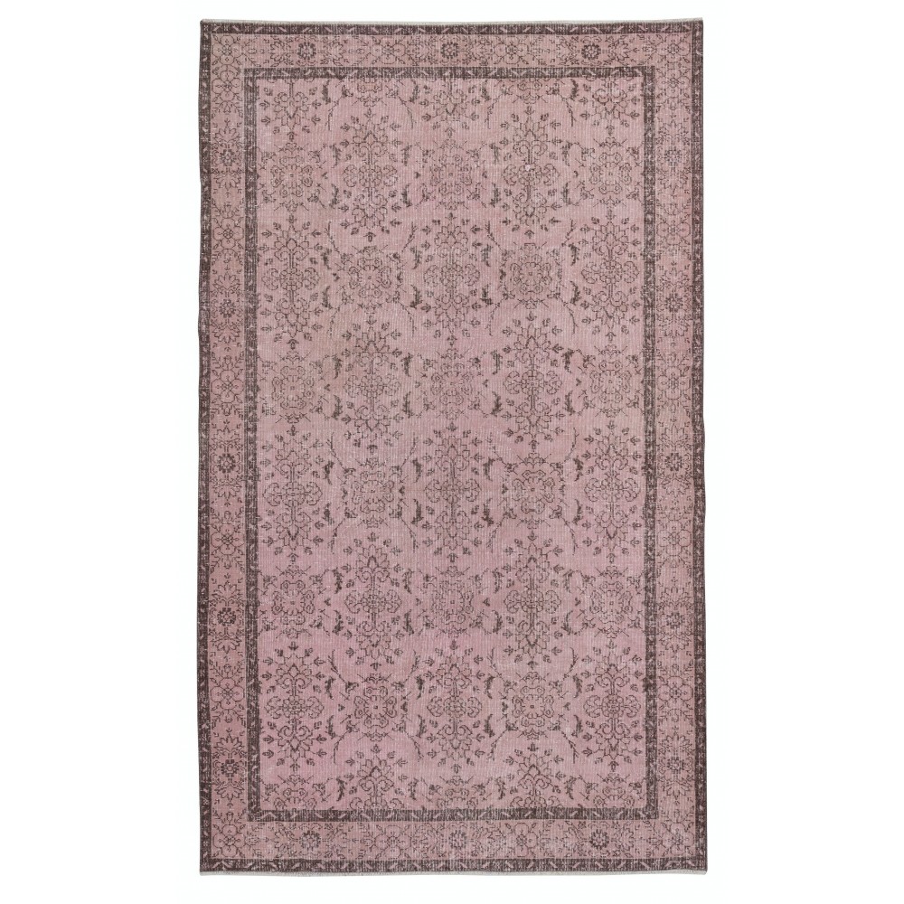 Handmade Flower Design Wool Area Rug. Modern Home Decor Pink Color Rug
