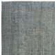 Vintage Handmade Turkish Area Rug redyed in Blue Color for modern interiors
