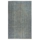 Vintage Handmade Turkish Area Rug redyed in Blue Color for modern interiors