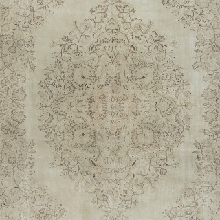 One of a kind Handmade Beige Area Rug, Vintage Sun Faded Turkish Carpet