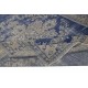 Vintage Handmade Dark Blue Area Rug. Unique Turkish Carpet with Medallion Design