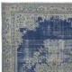 Vintage Handmade Dark Blue Area Rug. Unique Turkish Carpet with Medallion Design