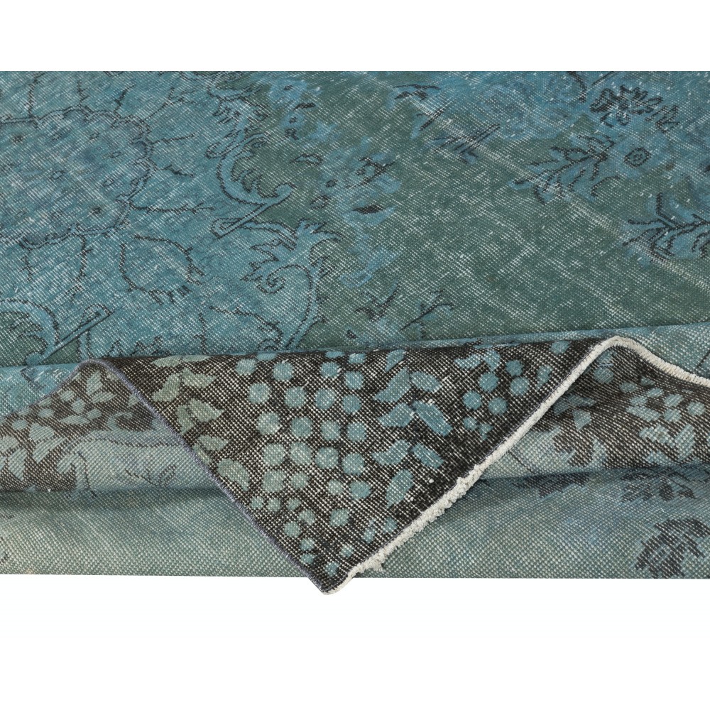 Blue Color Area Rug with Medallion Design. Handmade in Turkey. Modern Living Room Carpet