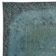 Blue Color Area Rug with Medallion Design. Handmade in Turkey. Modern Living Room Carpet