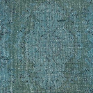 Blue Color Area Rug with Medallion Design. Handmade in Turkey. Modern Living Room Carpet