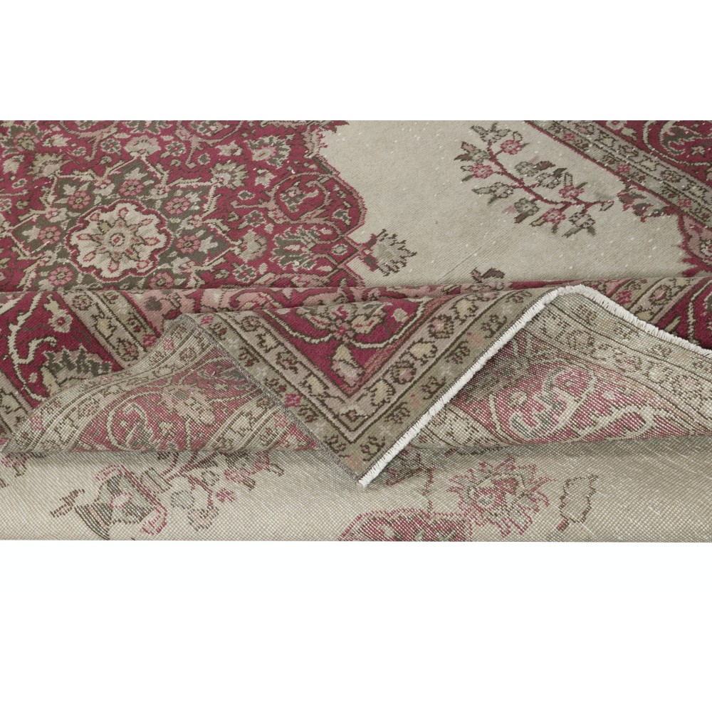 Vintage Handmade Turkish Oushak Rug for Country, Farmhouse and Rustic Decor
