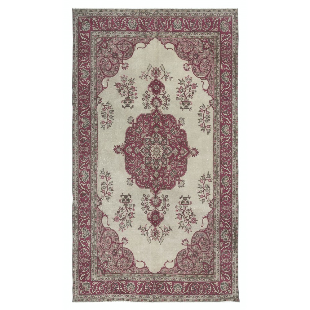 Vintage Handmade Turkish Oushak Rug for Country, Farmhouse and Rustic Decor