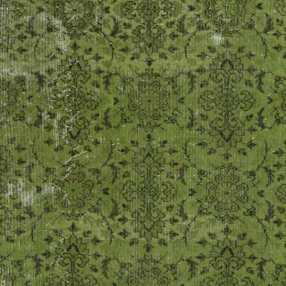 Contemporary Handmade Floral Pattern Turkish Area Rug in Green