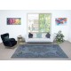 Vintage Handmade Turkish Area Rug dyed in Blue 4 Modern Interiors