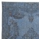 Vintage Handmade Turkish Area Rug dyed in Blue 4 Modern Interiors