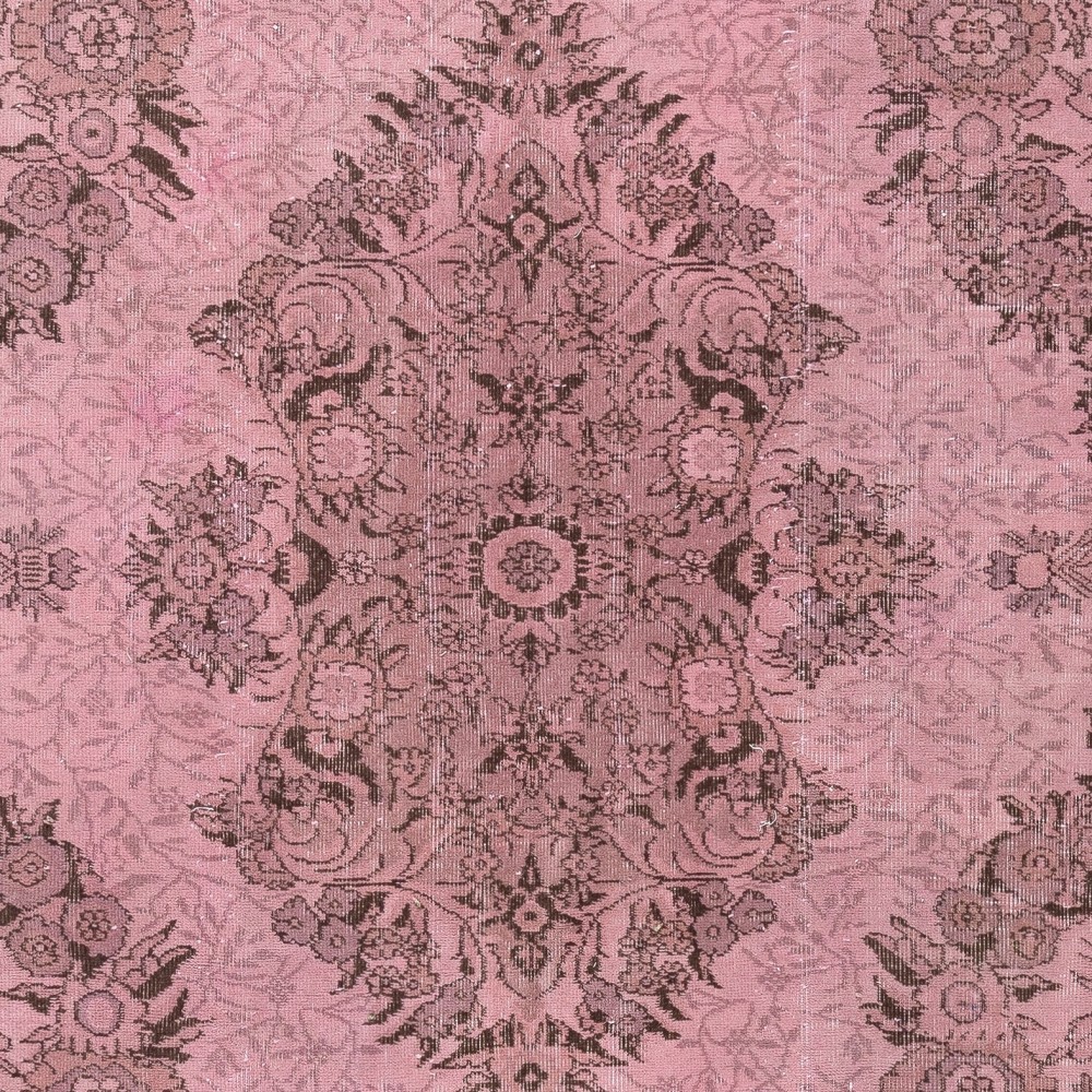 Pink Area Rug for Modern Interiors, Hand-Knotted in Turkey
