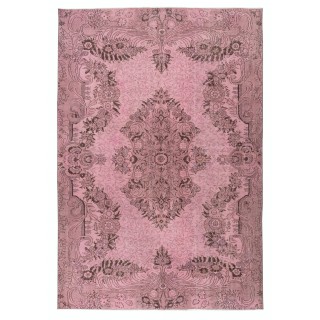 Pink Area Rug for Modern Interiors, Hand-Knotted in Turkey
